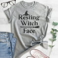 thumbnail image 2 of Resting Witch Face Shirt, Unisex Women's Shirt, Funny Horror Shirt, Witch Shirt, Heather Gray, X-Large, 2 of 6