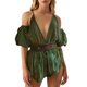 thumbnail image 1 of Traje de falda vintage para mujer: vestido sin mangas con cuello en V y estampado floral, con volantes en el bajo, ideal para la playa y las fiestas., 1 of 5