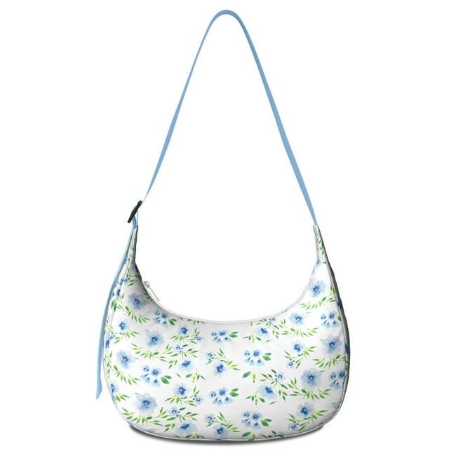 Sac Bandoulière Hobo pour Femmes – Sangle Ajustable, Motif Rétro de Fleurs Tropicales et de Feuilles, Imprimé Floral Vintage et de Crâne, Sac Durable Résistant à l'Eau
