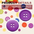 thumbnail image 3 of Uxcell 20 Pcs 40L 4-Hole Resin Sewing Buttons for Crafts 1" Round Clothing Fastener Round Resin Buttons Purple, 3 of 6