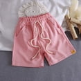 thumbnail image 4 of Mercatoo Kids Girls Sport Casual Shorts Ribbed Mid Waist Lace Up Short Pant with Pocket Toddler Middle Fashion Shorts, 4 of 4