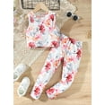 thumbnail image 2 of Little Girls Clothes 6T Girls Outfits 6T Girls Sleeveless Floral Top Pants 2PCS Clothing Set White, 2 of 6