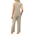 thumbnail image 6 of bnaln Women's Summer Casual 2 Piece Outfits Loose Sleeveless Tank Tops Wide Leg Pants Sets Summer Vacation Travel Tracksuit Soft Cozy Loungewear Sweatsuit Comfy Lounge Sets, 6 of 9