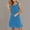 Blue, variant on Short/Long Sleeve Women's Cold Shoulder Dress Casual Swing T-Shirt Dresses