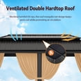 thumbnail image 4 of COBIZI 12x20ft Hardtop Gazebo Galvanized Steel Double Roof Permanent Hardtop Gazebo Aluminum Metal Gazebos with Netting and Curtain Aluminum Frame Gazebos for Deck,Lawns and Backyard,Brown(Upgraded), 4 of 14