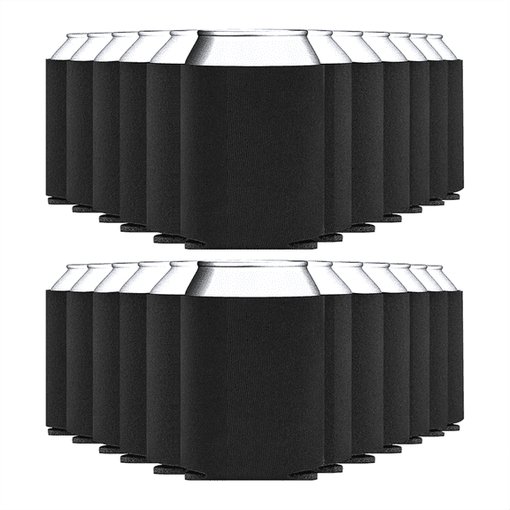 25Pcs Blank Beer Can Cooler Sleeves, Fold Foam Insulated Can Sleeves for 12oz 16oz Soda, Beer Water Bottles Black,25Pcs * Blank Beer Can Cooler Sleeves,Black