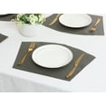 thumbnail image 6 of REGALWOVEN Placemats Set of 6 Solid Placemats for Kitchen Dining Table Decor Heat Resistant Table Placemats Wipeable Table Mat Black 17*11.5Inch, 6 of 7