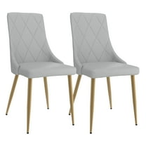 Antoine 20" Faux Leather Upholstered Side Chair in Light Gray (Set of 2)