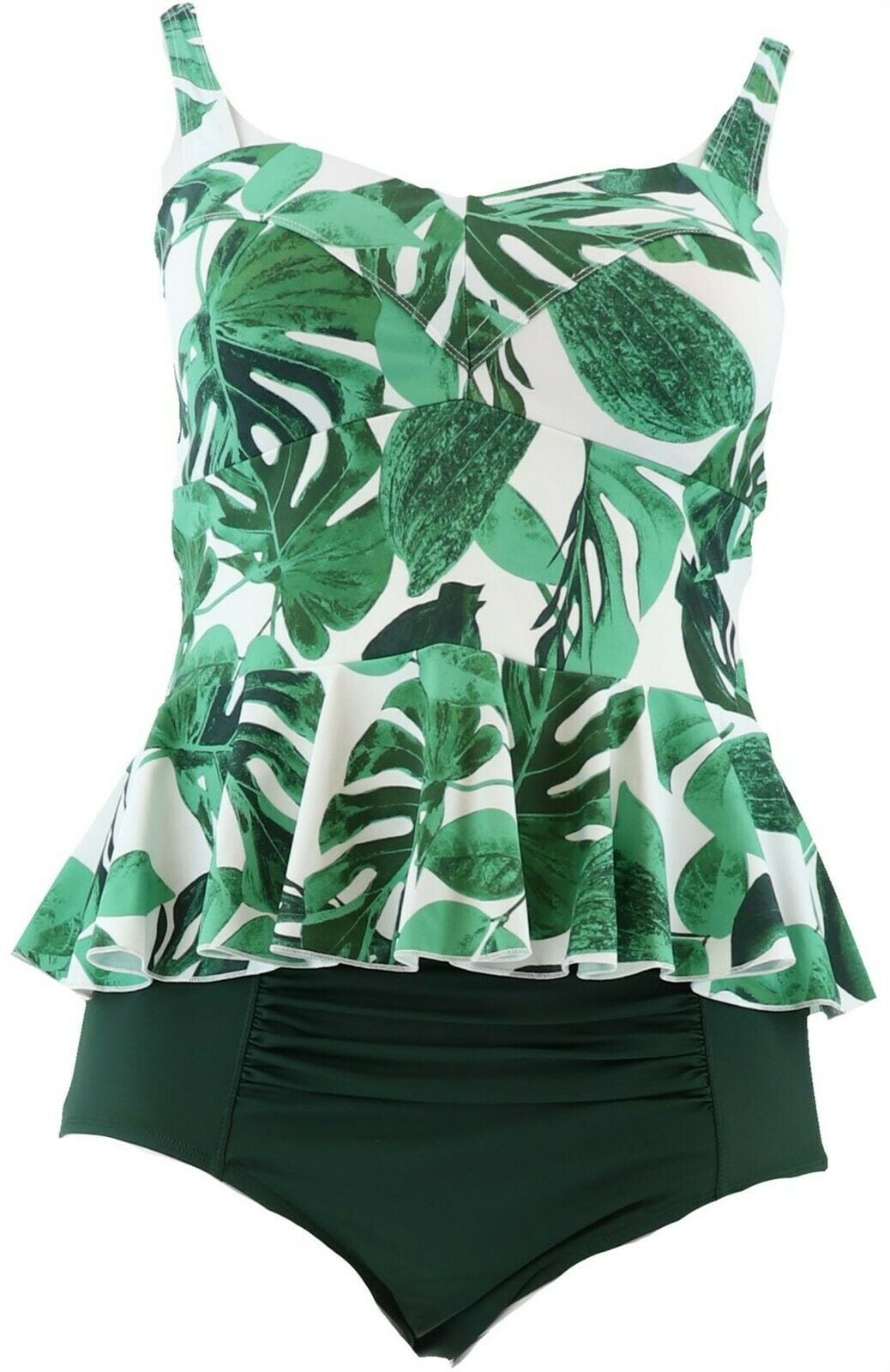 G.I.L.I. GILI Swim Peplum Tankini HighWaisted Bottoms A350372