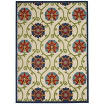 HomeRoots  4 x 6 ft. Blue Floral Vines Indoor & Outdoor Area Rug - Blue - 4' x 6'