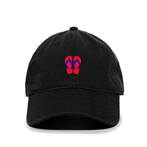 Tech Design Slippers Baseball Cap Embroidered Cotton Adjustable Dad Hat Black