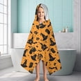 thumbnail image 6 of Orange Witch Hat Halloween Pattern Hooded Bath Towel，60"x35" for Ages 3 To 12 Kids, Quick Dry Lightweight Soft Microfiber Hood Beach Towel Cover Up for Kids, 6 of 7