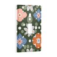 thumbnail image 2 of Yayeee Toggle Light Switch Wall Plate 1-Gang 4.5"x2.7" Home Decorative Outlet Cover, Blue Geometric Flowers, 2 of 7
