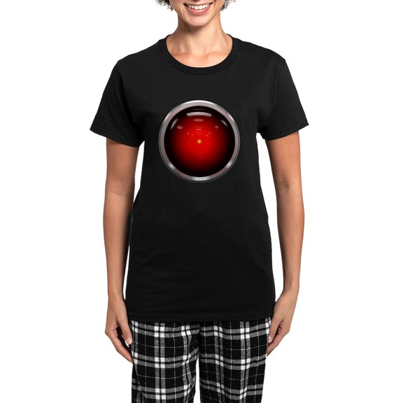 CafePress - HAL 9000 Eye Women's Dark Pajamas - Women's Short Sleeve Print T-Shirt and Pants Dark Cotton Pajama Set