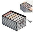 thumbnail image 1 of Mistaha Foldable Storage Box with Houndstooth Print and Lid - Modern Non-woven Fabric Closet Organizer for Towels, Blankets, Shoes - Portable and Waterproof - Stackable Storage Basket for Bedroom,, 1 of 7