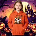 thumbnail image 2 of CUZIBR Kids Girls Halloween Baggy Hoodies Oversized Ghost Pumpkin Graphic Pullover Sweatshirt With Pocket Long Sleeve School Outdoor Casual Daily Cute Fall Winter Tops,Orange,7-9 Years, 2 of 4