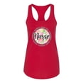 thumbnail image 3 of Floral Nurse Appreciation Pop Culture Ladies Racerback Tank Top, Red, Small, 3 of 5