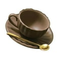 thumbnail image 1 of serony 1/6 Coffee Cup Plate Spoon Multipurpose for Dollhouse Life Scene Prop Brown, 1 of 9