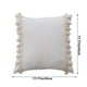 thumbnail image 3 of Funda de cojín decorativa beige con borlas | Funda de cojín cuadrada de poliéster de 45 x 45 cm para sofá, silla, cama o coche | Sin relleno | Cierre de cremallera fácil para decoración del hogar, 3 of 6