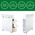 thumbnail image 5 of Narrow Slim Rolling Storage Cart and Organizer Kitchen Storage Cabinet Beside Fridge Small Plastic Rolling Shelf with 2 Drawers for Bathroom, 5 of 10