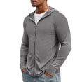 thumbnail image 4 of Garbnen Sun Jacket Men UPF 50+ Sun Protection Full Zip Rash Guard Hoodie Men Long Sleeve Lightweight Hiking Workout Mens Fishing Shirts, 4 of 9