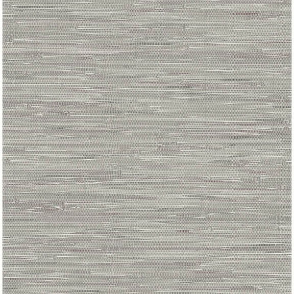 A-Street Prints Natalie Grey Grasscloth Print Wallpaper