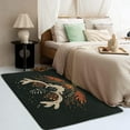 thumbnail image 3 of Deer Rugs for Living Room - 6x9 Rug - Deer Rug - Deer Head Flora Leaf Area Rug - Flower Leaves Rugs - Black Carpet, 3 of 7