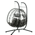 thumbnail image 6 of Metal Tube Egg Chair With Stand - Foldable And Convenient For Any Place Water- Cushion Cover Hanging Stylish Furniture Piece, 6 of 7