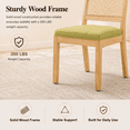 thumbnail image 5 of Dining Chairs Set of 2, Modern Farmhouse Kitchen Chairs with Cane Back, LEGAHOME Upholstered Dining Room Chairs, Wood Side Chair for Kitchen Dining Room, Olive Green, 5 of 9