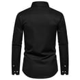 thumbnail image 6 of WREESH Men's Classic Patchwork Collar Shirt - Long Sleeve Button Down Dress Shirt with Solid Color Options, Office & Dinner Party, 6 of 9