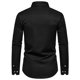 thumbnail image 3 of Blusa y camisa de manga larga con cuello vuelto para hombre, informal, con botones y retazos, de manga larga y cuello vuelto., 3 of 8
