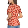 thumbnail image 3 of Fuzoiu Tomato Print Women's Classic V-Neck T-Shirt, Short Sleeve V Neck Tees for Casual Everyday Wear,Casual Fit Tee,Summer Fashion Tops-Small, 3 of 5