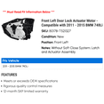 thumbnail image 2 of Front Left Door Lock Actuator Motor - Compatible with 2011 - 2015 BMW 740Li 2012 2013 2014, 2 of 2