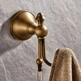 thumbnail image 2 of Vintage Style Wall Mounted Towel Hooks Antique Brass Bathroom Robe Coat Hanger with Brushed Double Hooks, 2 of 7