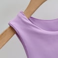 thumbnail image 5 of MEZZALL Girls Sleeveless Crop Tops Double Layer Scoop Neck Cropped Tank Tops Comfort Toddler Dailywear, Purple, 13-14 Years, 5 of 6