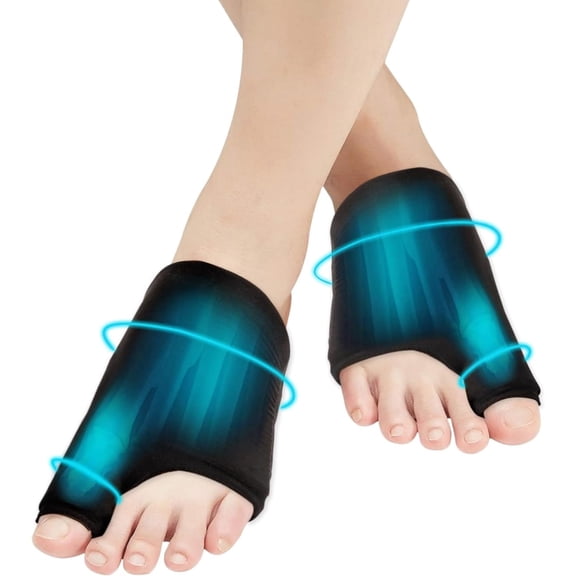 AMQTSLM 1 Pair Foot Ice Packs Big Toe for Bunion Gout Pain Relief, Reusable Hot & Cold Therapy Toe Ice Pack for Swelling, Sprained, Sport Injuries, Fasciitis, Post-Surgery Recovery, Black