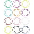 thumbnail image 1 of 12 Pairs 90's Classic Large Earrings Vintage Neon Drop Earrings Women's Accessories_c*, 1 of 4