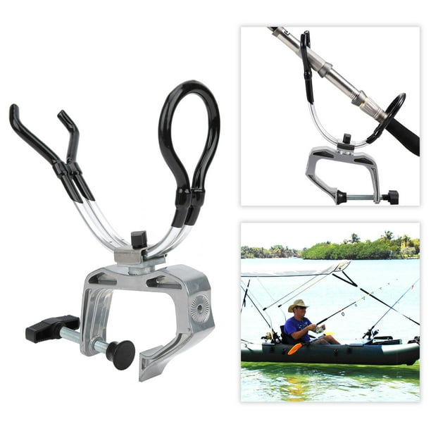 Ymiko Rod Foot Clamp Rack,Aluminum Alloy 360 Degree Adjustable Boat Rods  Holder Fishing Pole Foot Clamp Racks,Boat Rods Holder 