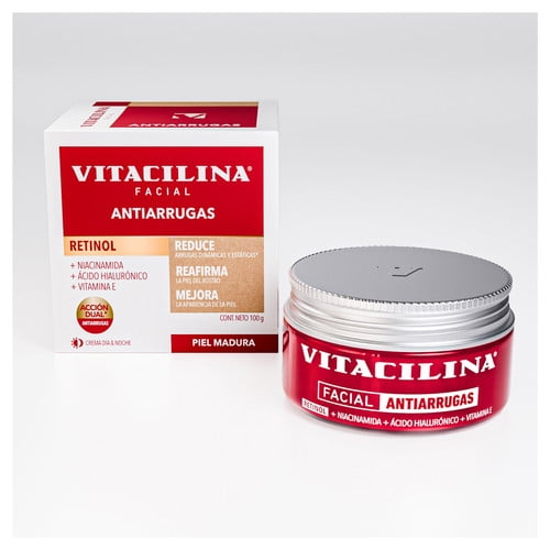 Crema facial Vitacilina antiarrugas día, noche con retinol 100 g
