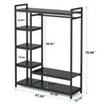thumbnail image 2 of Yardi Yarda Freestanding Closet Organizer with 6 Shelves and Hanging Bar, Black, 2 of 4