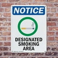 thumbnail image 4 of (2 Pack) Designated Smoking Area OSHA Notice Sign 10 Inch X 14 Inch Indoor / Outdoor Rust-Free Aluminum Metal Signs for Workplace, Workshop, and Construction Site, Made in the USA, 4 of 8