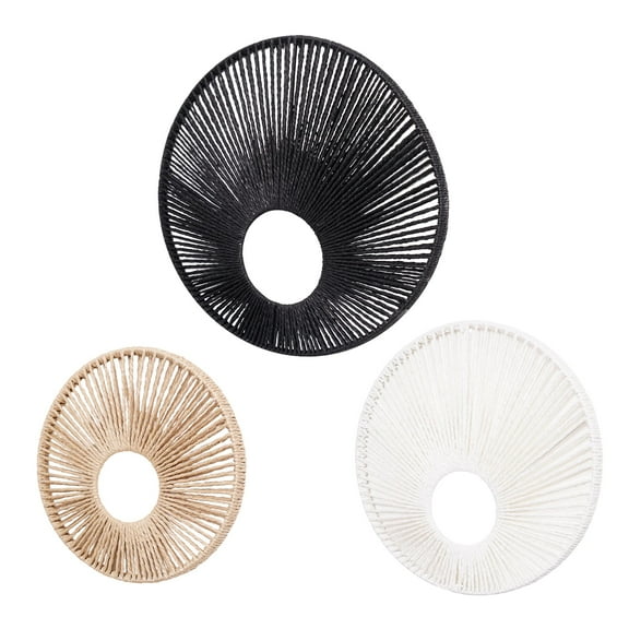 Crystal Art Gallery Round Woven Paper Rope Multicolor Wall Decor Set of 3