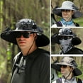 thumbnail image 2 of Pebbuoy 1 Set Outdoor Sun Hat with 2 Fan Large Brim Windproof Strap Solar or USB Charging Anti-UV Sun Protection Great Breathability Outdoor Fishing Camping Travel Cap, 2 of 7