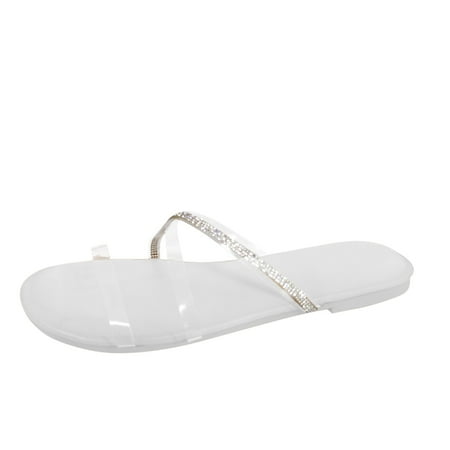 

Summer Women s Casual Shoes Breathable Outdoor Diamond Pure Color Slippers