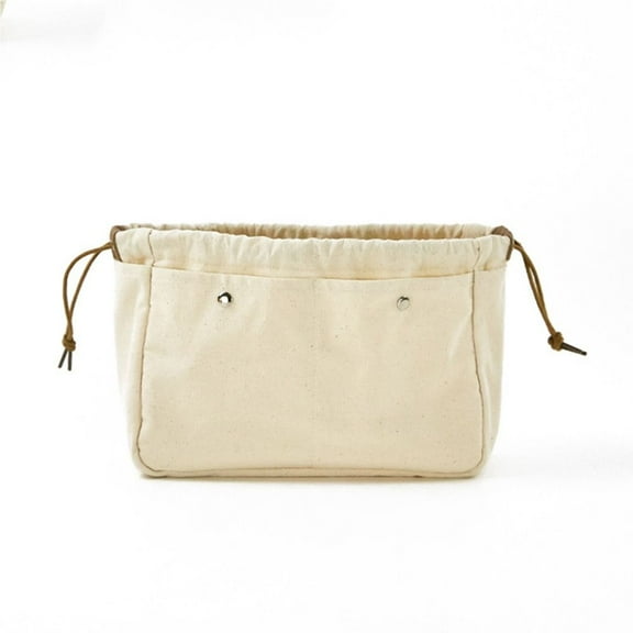 Travel Durable Multifunctional Women Cosmetic Bag Makeup Tools Holder Large Capacity Travel Wash Bag Bundle Makeup Pocket Simple Cosmetic Bag Toiletry Drawstring Bag WHITE