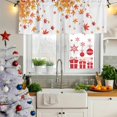 thumbnail image 6 of 2 Pack Valances for Windows, Fall Window Valances for Living Room/Bedroom/Bathroom, Orange Maple Leaf Red Retro Fruit Watercolor White Light Filtering Kitchen Curtain Valance 60"W x18" L, 6 of 9