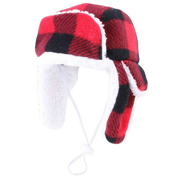 Nobrand Plaid Dog Hat Windproof Dog Trapper Hat Winter Puppy Hat Trapper Puppy Hat Multicolour