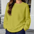 thumbnail image 4 of YunPes Girls Cotton Sweatshirt Solid Color Long Sleeve Pullover Kids Spring Fall Casual Crewneck Tops Basic Versatile Clothes, 4 of 4