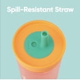 thumbnail image 2 of Owala Vaso de plástico sin BPA para niños con pajita flexible resistente a derrames, fácil de limpiar, botella de agua para niños, ideal para viajes, apto para lavavajillas, 15 onzas, naranja y meloco, 2 of 5