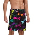 thumbnail image 2 of Bixox Men's Colorful Dragonflies printed lightweight casual shorts, soft sleep shorts with pockets., 2 of 7
